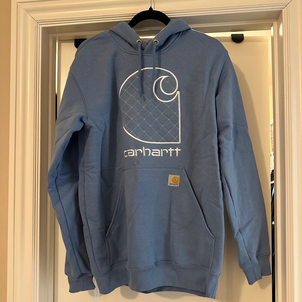 Carhartt Light Blue Logo Hoodie